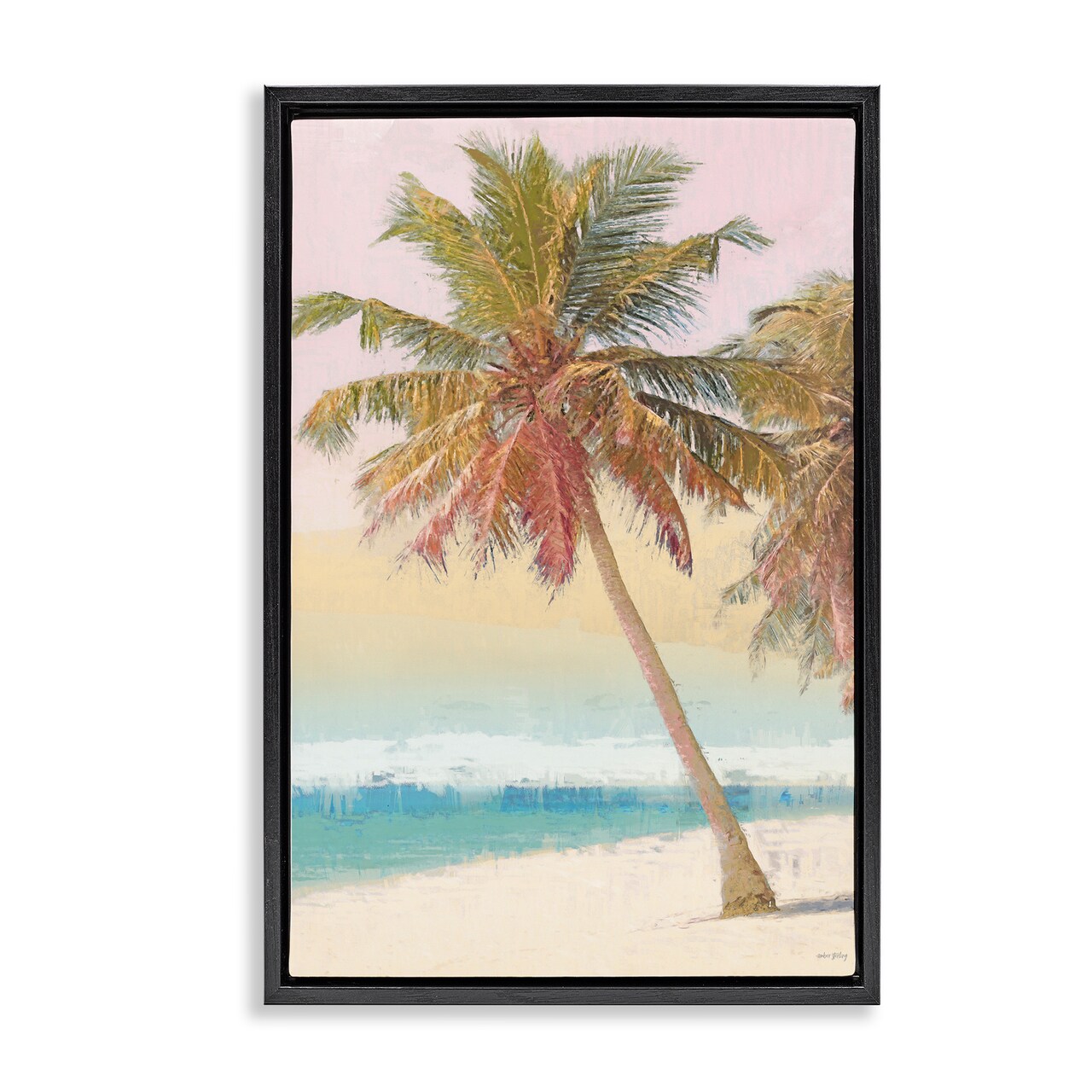 Stupell Industries Pastel Gradient Beach Scene Floating Frame Design by Amber Sterling